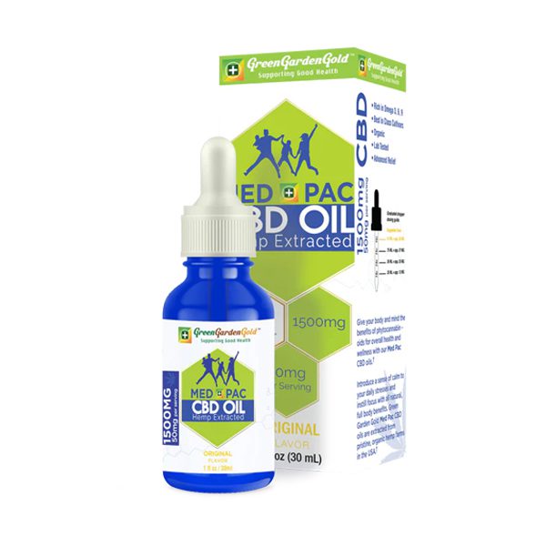 Med Pac CBD Hemp Extracted Oil, Original Flavor, 1500mg (50mg per serving), 4 fl oz (120ml)