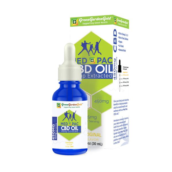 Med Pac CBD Hemp Extracted Oil, Original Flavor, 450mg (15mg per serving), 1 fl oz (30ml)