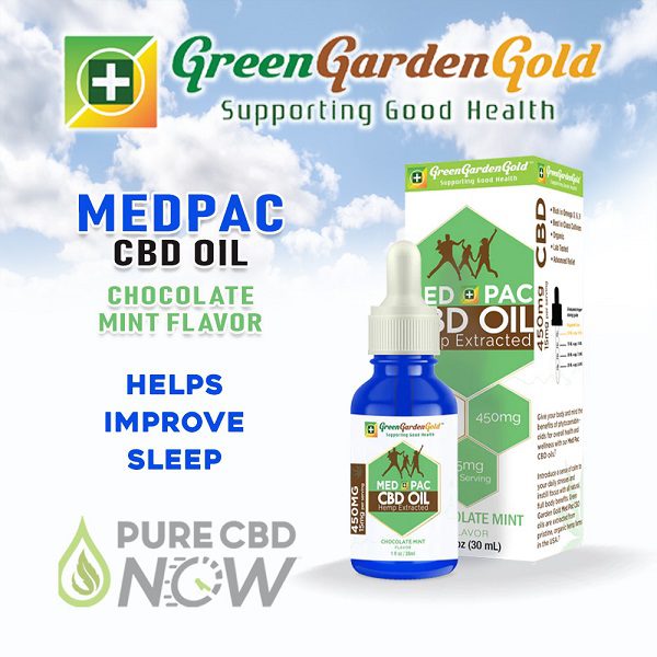 Med Pac CBD Hemp Extracted Oil, Chocolate Mint Flavor, 450mg-6000mg, 30ml-120ml, Helps Improve Sleep