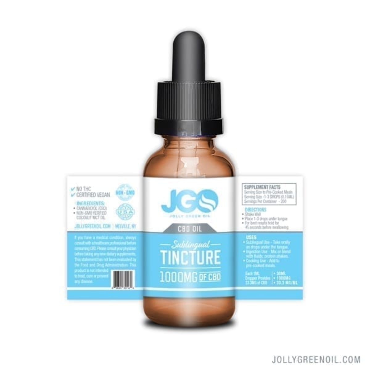 JGO 1000mg Sublingual CBD Tincture 30ml