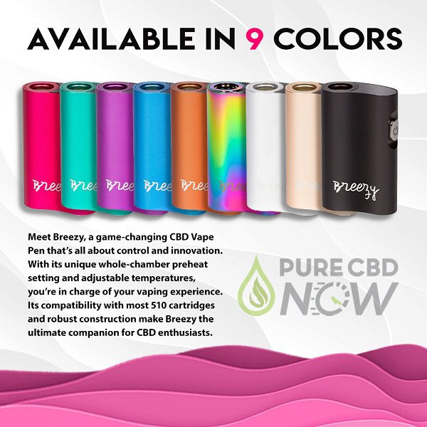 The Kind Pen Breezy CBD Vaporizer available in 9 colors