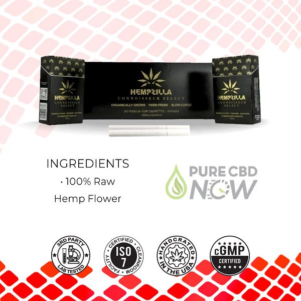 Hempzilla CBD Hemp Cigarettes Carton Ingredients