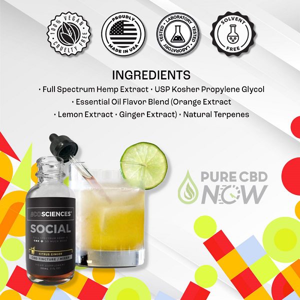 Eco Sciences SOCIAL Citrus Ginger 30ml Ingredients