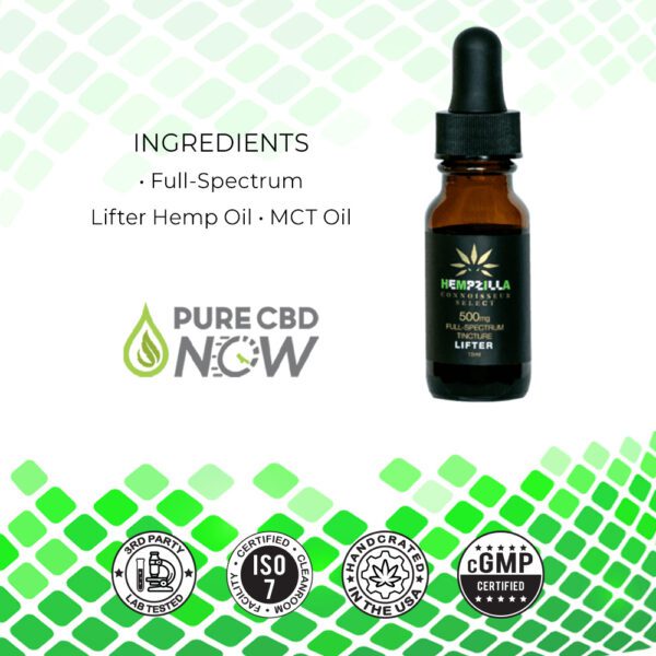 Connoisseur CBD Tincture Lifter 500mg Ingredients