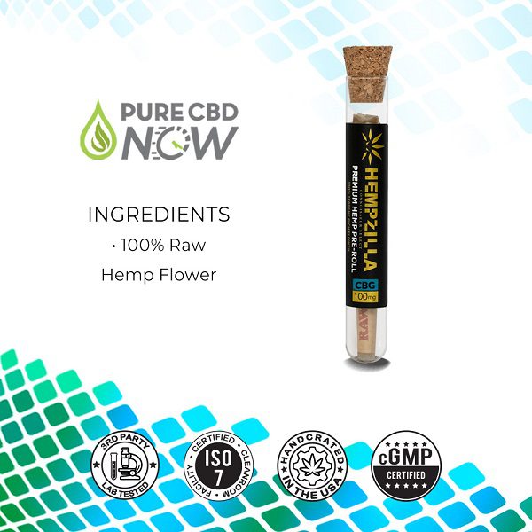 Hempzilla Pre-Roll CBG Flower 100mg Ingredients