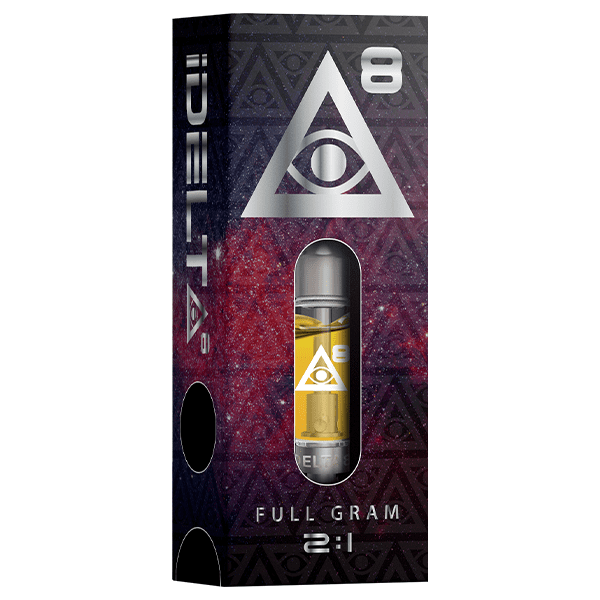 iDELTA8 Silver - 1 Gram Delta 8 Vape Cartridge + CBD 2:1