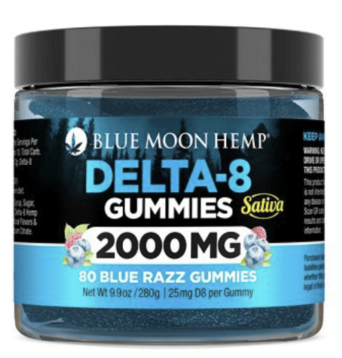 Delta 8 Blue Razz Gummies 1000mg