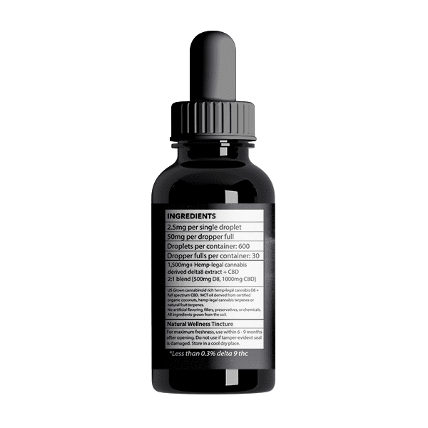 iDelta8 Tincture 30ml - SILVER - Ingredients