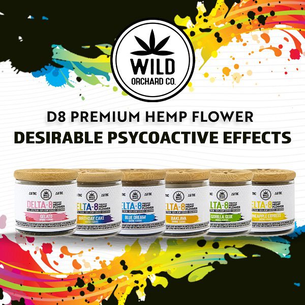 Wild Orchard Delta-8 Premium Hemp Flower 4 GRAMS and 8 GRAMS Jars