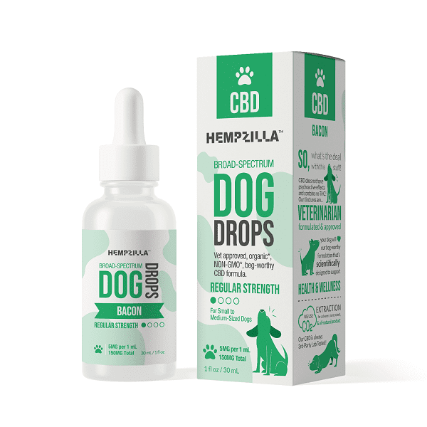 Hempzilla CBD Dog Drops Bacon Tincture Regular Strength