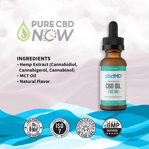 cbdMD Premium CBD Oil Tincture Drops 30mL Ingredients