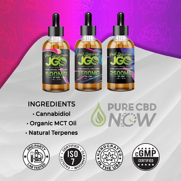 JGO Full Spectrum Sublingual CBD Tincture Ingredients