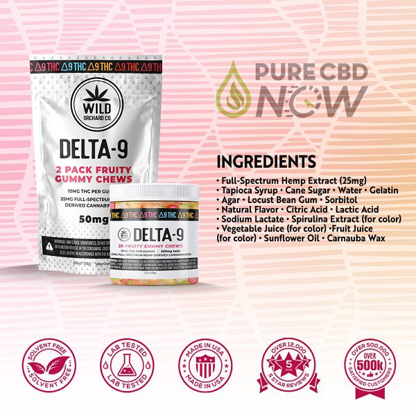 Delta-9 Fruity Gummy Chews Ingredients