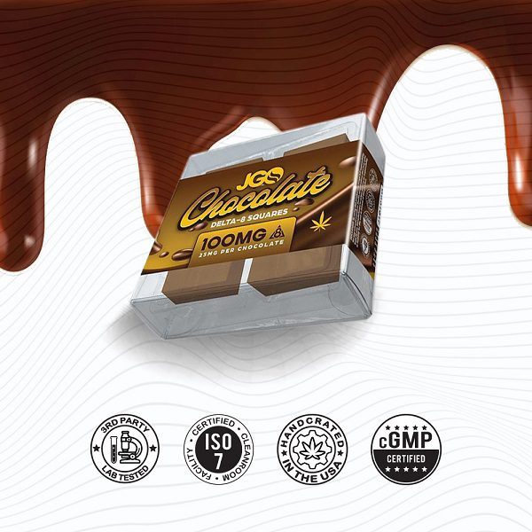 JGO Chocolate Delta 8 Squares 100mg