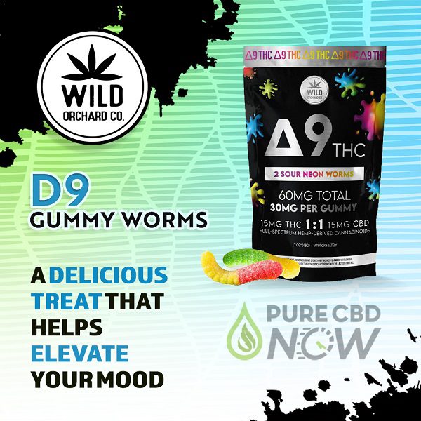 Buy Delta 9 THC Sour Neon Worms Gummy