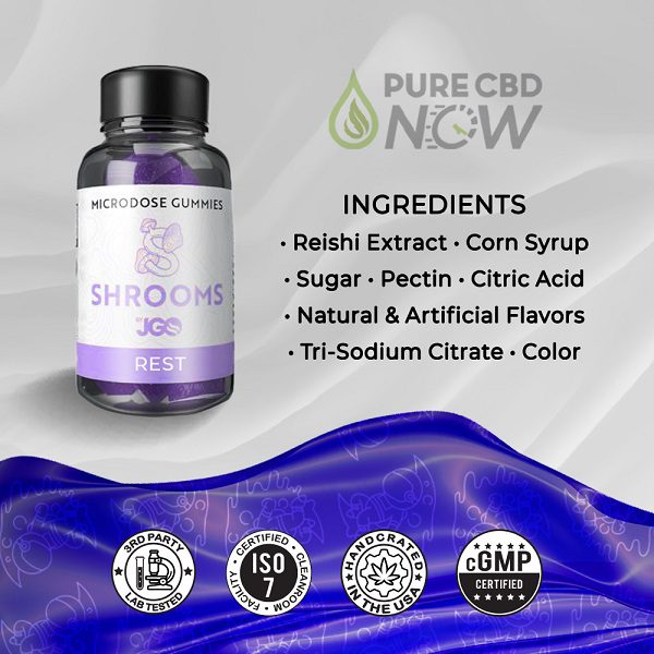 JGO Shrooms Gummies – REST (10 Counts) Ingredients