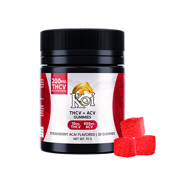 Koi THCV gummies Strawberry Acai flavor