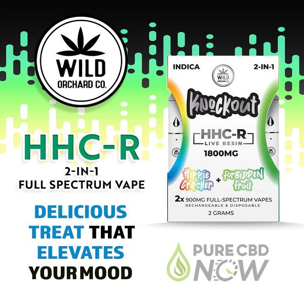 Knockout 2-In-1 HHC-R Live Resin Full-Spectrum Vapes 1 Gram