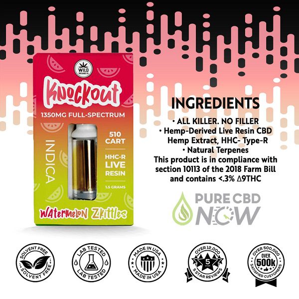 Knockout HHC-R Live Resin 510 Cart 1.5 Grams Ingredients