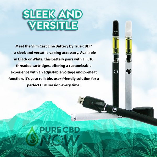 True CBD Sophisticated Slim Line Twist Battery