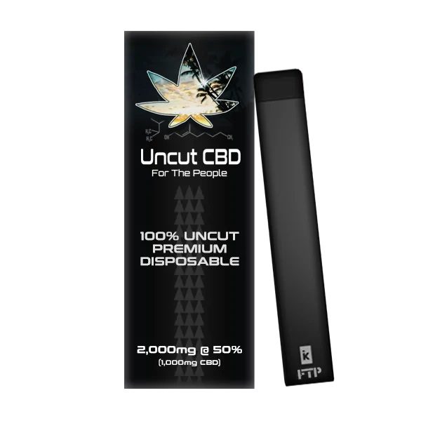 Uncut Disposable CBD Vape Pen – 2,000MG @ 50% (x1) - Available 19 strains