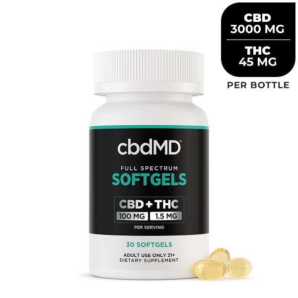 cbdMD Full Spectrum CBD Oil Softgels 3000mg