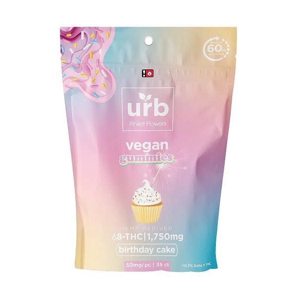 Buy URB Delta 8 Delta 10 GUMMIES Birthday Cake Flavor