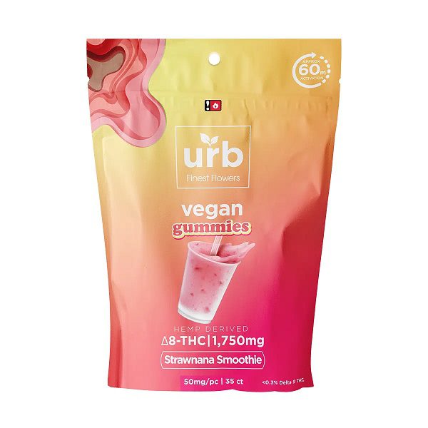 Buy URB Delta 8 Delta 10 GUMMIES Strawnana Smoothie Flavor