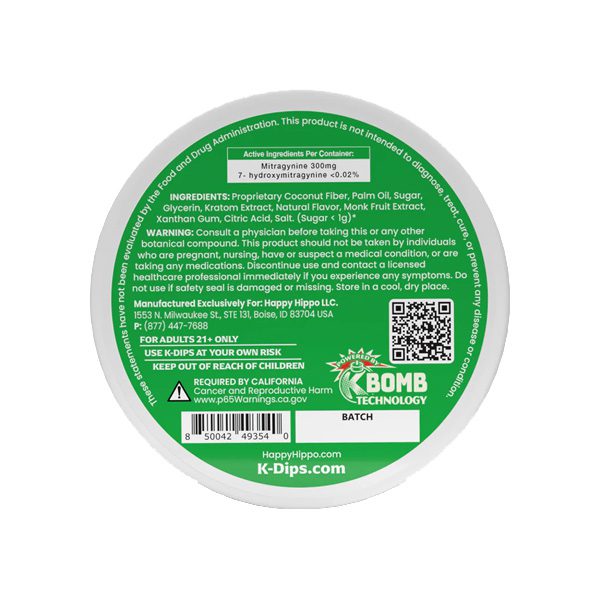 K-DIPS Wintergreen ingredients