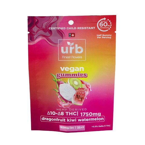 Buy URB Delta 8 Delta 10 GUMMIES Dragonfruit Kiwi Watermelon Flavor