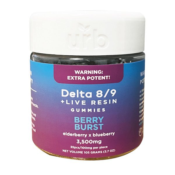 URB Delta 8 Delta 9 Gummies 3500mg Berry Burst flavor