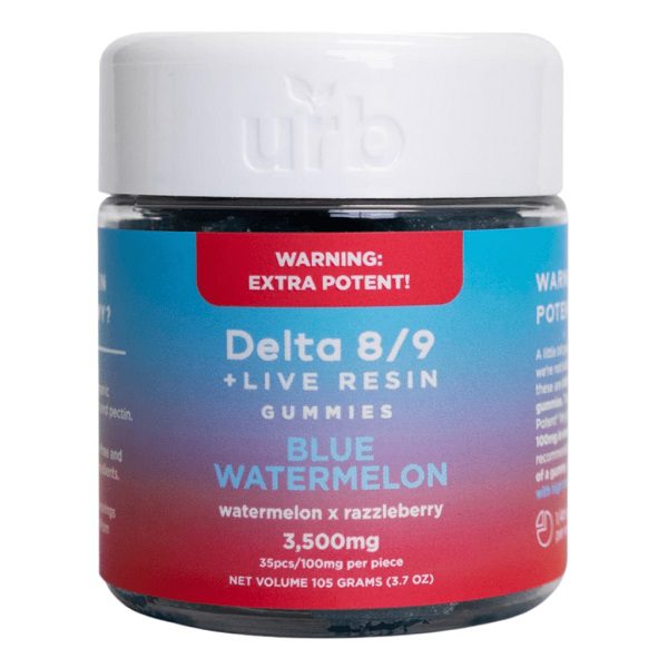 URB Delta 8 Delta 9 Gummies 3500mg Blue Watermelon flavor