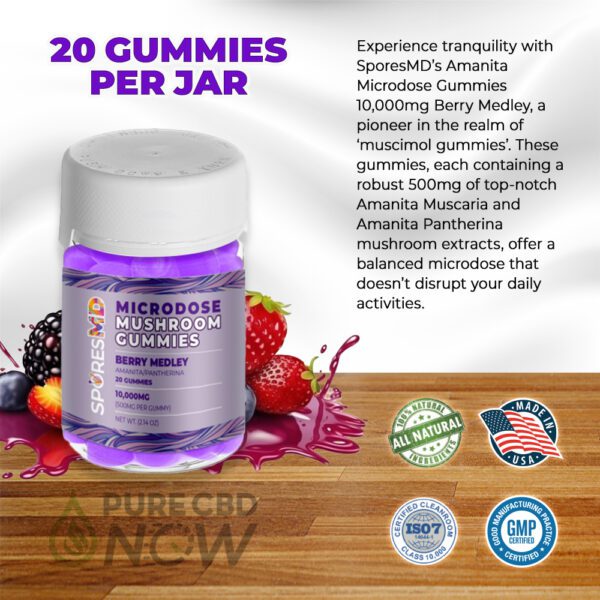 Amanita Microdose Gummies 10,000mg – Berry Medley Flavor by SporesMD