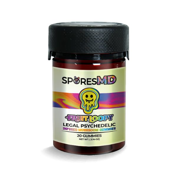 SporesMD Mushroom Gummies Jar - Fruit Loopy - 20 Pieces