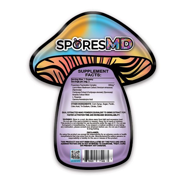 Tropical Trips Psychedelic Blend Amanita Mushroom Gummies - 5 Pieces Ingredients