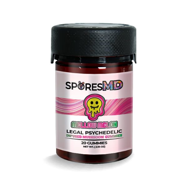 SporesMD Mushroom Gummies Jar - Mellow Melon - 20 Pieces