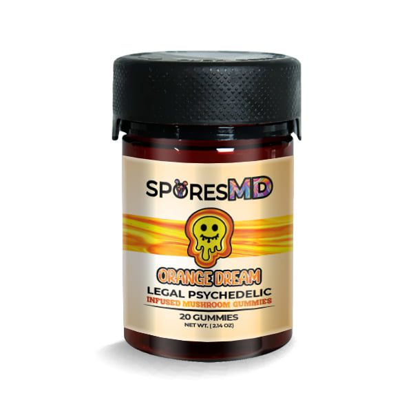 SporesMD Mushroom Gummies Jar - Orange Dream - 20 Pieces