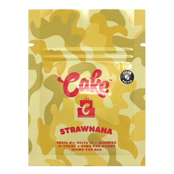 Buy Cake Delta 8 Delta 10 Gummies 500mg Strawnana flavor