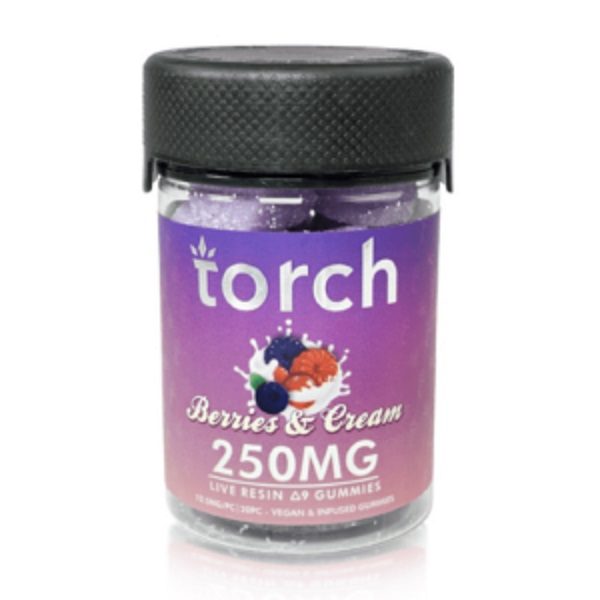 Torch Delta 9 Live Resin Gummies 250mg - Berries & Cream Flavor