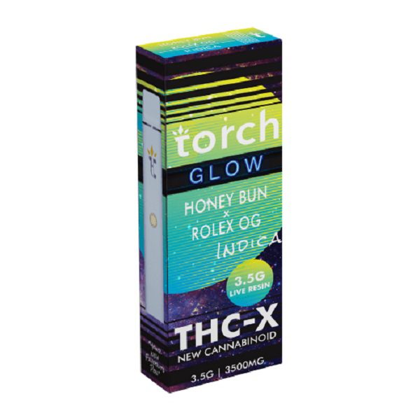 Torch GLOW Disposable Vape Pen 3.5G Live Resin - Honey Bun x Rolex OG