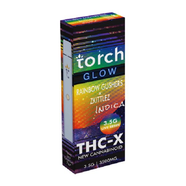 Torch GLOW Disposable Vape Pen 3.5G Live Resin - Rainbow Gushers x Zkittlez