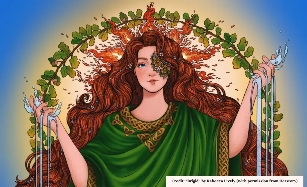 drawing of the goddess brigid