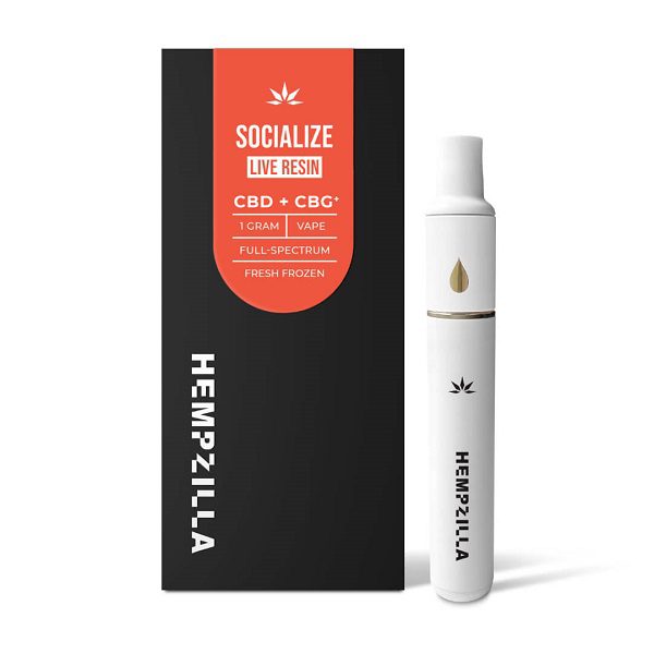 Hempzilla CBD Live Resin Vape 1 Gram - Socialize CBD + CBG blend