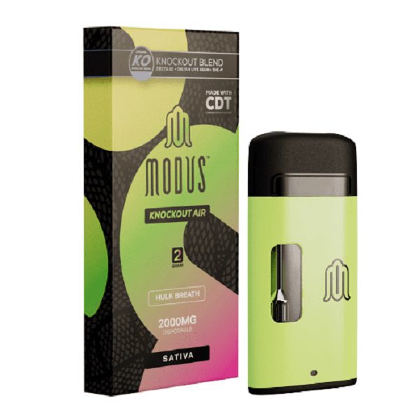 Modus Knockout Blend Air Rechargeable and Disposable Vape Pen 2000mg - Hulk Breath (Sativa) Strain