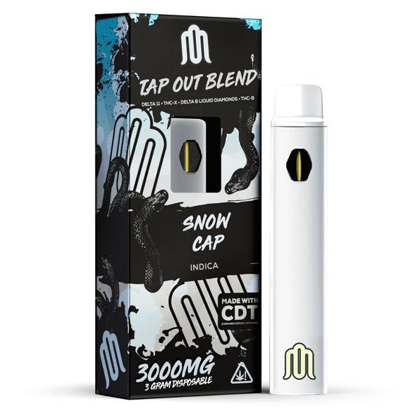 Modus Tap Out Blend Rechargeable and Disposable Vape Pen 3 Grams infused with Delta 11, thcx, delta 8, thcb, and cdt - Snowcap (Indica) Strains