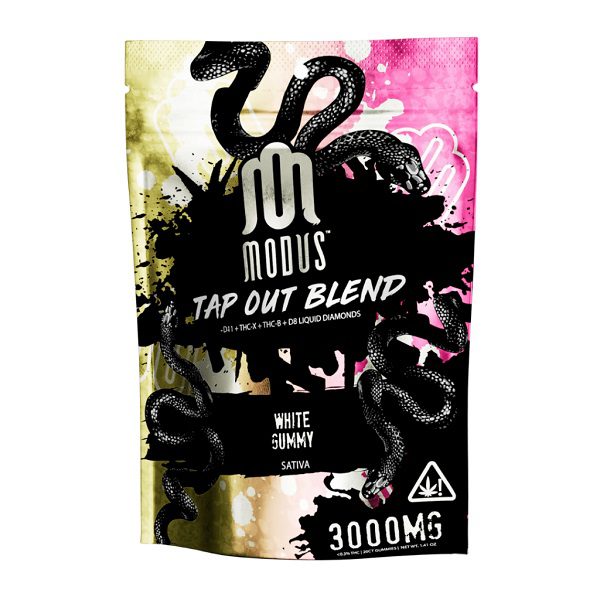 Modus Tap Out Blend Gummies 3000mg - 20 gummies per pack and 150mg per gummy - White Gummy (Sativa) Flavor