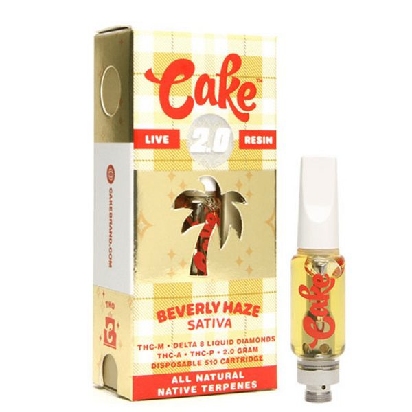 Cake TKO Blend Cartridge Infused with THCM, liquid diamonds D8, THCA, THCP - Beverly Haze (Sativa) Strain