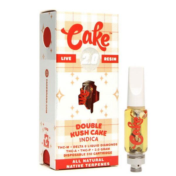 Cake TKO Blend Cartridge Infused with THCM, liquid diamonds D8, THCA, THCP - Double Kush Cake (Indica) Strain