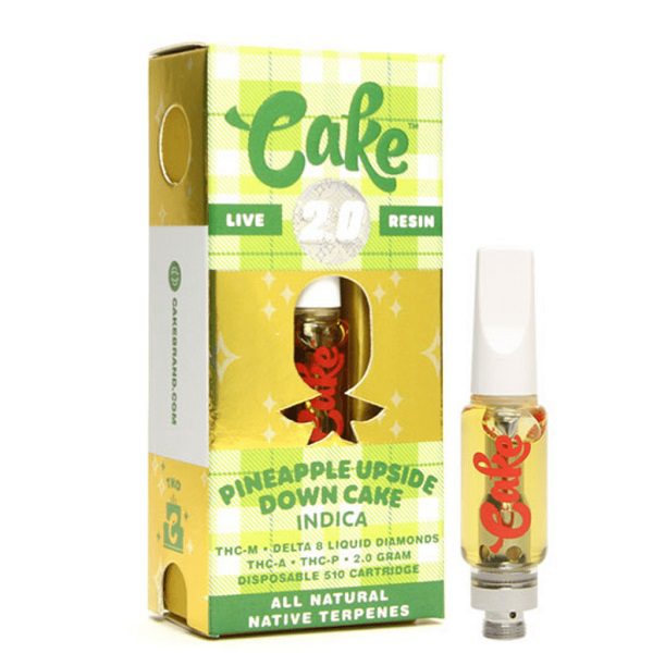 Cake TKO Blend Cartridge Infused with THCM, liquid diamonds D8, THCA, THCP - Pineapple Upside Down (Indica) Strain