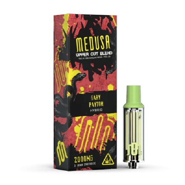 Modus Uppercut Blend Vape Cartridge 2000mg - Infused with 3 powerful cannabinoids: THC-H, live resin delta-8 THC, and THC-JD - Gary Payton (Hybrid) Strain